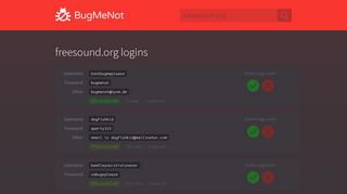 
                            4. freesound.org passwords - BugMeNot - Freesound Org Portal