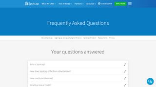 
Frequent asked questions about our product | Spotcap  
