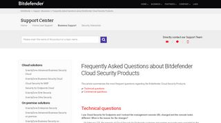 
                            7. Frequently Asked Questions about Bitdefender Cloud Security ... - Bitdefender Cloud Security Portal