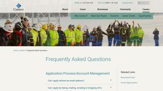 Frequently Asked Questions - Careers - Cameco - My Cameco Login