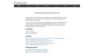 
                            7. Frequently Asked Questions - FAQs - Copyscape - Copyscape Com Portal