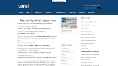 Frequently Asked Questions - Grand Rapids Public Schools