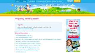 
                            6. Frequently Asked Questions - Learn to Read for Kids ... - Reading Eggs Parent Portal