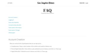 
                            8. Frequently Asked Questions - Member Center - Los Angeles ... - Myaccount Latimes Com Portal