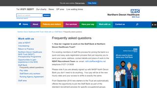 
                            6. Frequently asked questions - Northern Devon Healthcare ... - Nhsp Login Staff Bank Logins