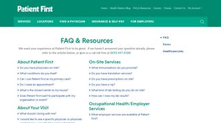 Frequently Asked Questions | Patient First - Patient First Portal