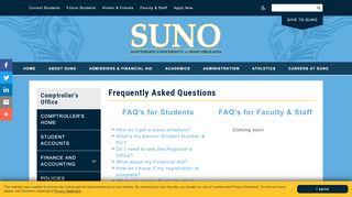 
                            6. Frequently Asked Questions | Southern University ... - SUNO.edu - Suno Student Email Portal