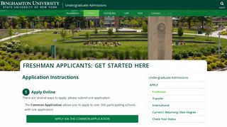 
                            2. Freshman Applicants - Binghamton University - Binghamton Admissions Portal