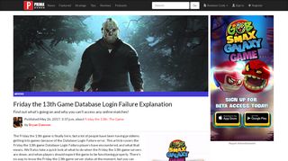 
                            1. Friday the 13th Game Database Login Failure Explanation ... - Friday The 13th Database Portal Failure Ps4