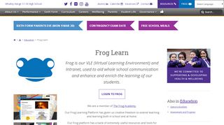 
                            3. Frog Learn - WRHS - Whalley Range 11-18 High School - Vle North Chadderton School Login