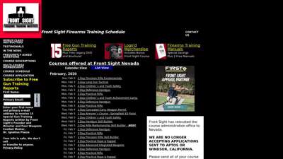 Front Sight Firearms Training Schedule