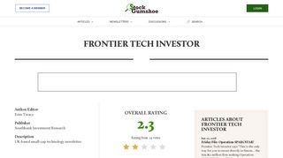
                            2. Frontier Tech Investor | Stock Gumshoe - Frontier Tech Investor Portal