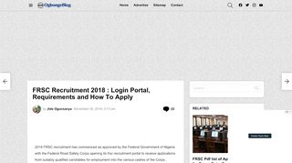 
                            3. FRSC Recruitment 2018 : Login Portal, Requirements and How To ... - Frsc Recruitment Portal Login