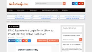 
                            6. FRSC Recruitment Login Portal | How to Print FRSC Slip Online ... - Frsc Recruitment Portal Login