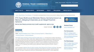 
                            7. FTC Sues Multi-Level Marketer Neora, formerly known as ... - Nerium Business Center Portal