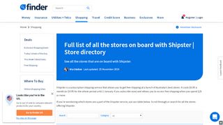 
                            7. Full list of all the stores on board with Shipster | Finder - Shipster Portal