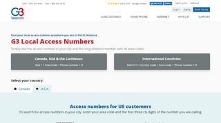 
                            7. G3 Local Access Numbers | Long Distance | G3 Telecom Long ... - G3 Telecom Portal