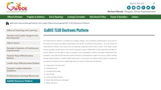 GaDOE TLSD Electronic Platform