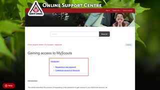 Gaining access to MyScouts – Online Support Centre - Myscouts Ca Portal