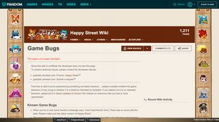 
                            2. Game Bugs | Happy Street Wiki | Fandom - Happy Street Portal