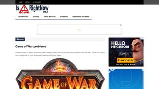 
Game of War problems | Is Down Right Now USA
