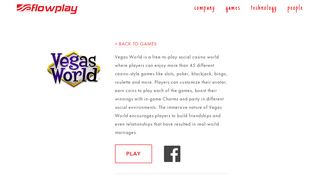 Games - Vegas World — FlowPlay, Inc.
