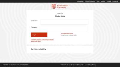 Gateway to Charles Sturt University - Stale Request