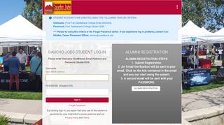 
                            3. Gaucho Jobs Student Log-in - Symplicity - Saddleback College Email Portal