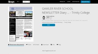 
                            7. GAWLER RIVER SCHOOL NEWSLETTER Diary ... - Trinity ... - Trinity College Gawler River Email Portal