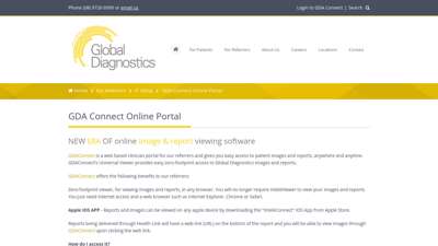 GDA Connect Online Portal - Global Diagnostics Australia