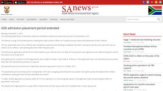 
                            8. GDE admission placement period extended | SAnews - Gde Admissions Admin Login
