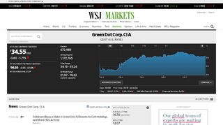 
                            6. GDOT | Green Dot Corp. Cl A Stock Price & News - WSJ - Mygdot Login