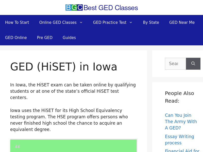 
                            5. GED in Iowa - Requirements, Classes, and Testing Centers