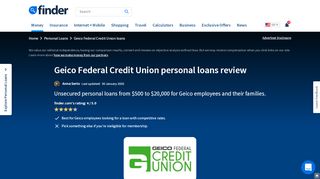 
                            8. Geico Federal Credit Union personal loans review | finder.com - Geico Federal Credit Union Portal
