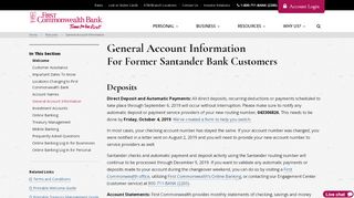 
                            5. General Account Information - For former Santander Bank ... - Sovereign Bank Portal To My Account