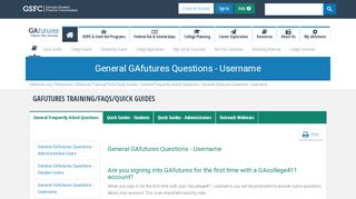 
                            3. General GAfutures Questions - Username | Georgia Student ... - Gacollege411 Org Portal