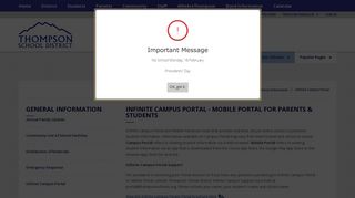 
                            2. General Information / Infinite Campus Portal - Thompson School District - Parent Portal Thompson