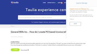 
General Mills Inc. - How do I create PO based ... - Taulia Support  
