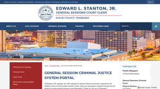 
                            2. General Session Criminal Justice System Portal | Shelby County ... - Shelby County Criminal Justice Portal
