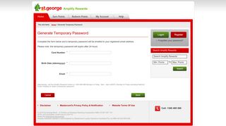 
                            1. Generate Password - Amplify Rewards - St.George Bank - St George Amplify Rewards Portal