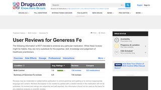 
                            2. Generess Fe Reviews & Ratings at Drugs.com - I Am Generess Portal