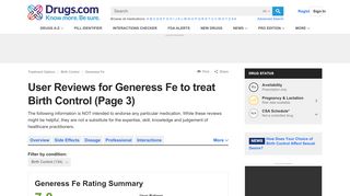 
                            3. Generess Fe User Reviews for Birth Control (Page 3) at Drugs ... - I Am Generess Portal