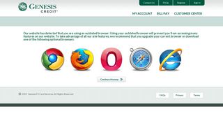 
                            10. Genesis Credit: Browser Upgrade - Vcf Comenity Portal