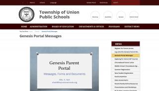 
                            3. Genesis Portal Messages - Township of Union Public School District - Parent Portal Union Nj