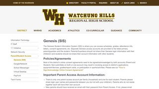 Genesis (SIS) - Watchung Hills Regional High School