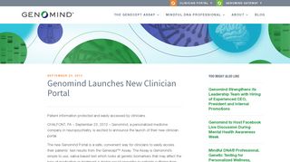 
Genomind Launches New Clinician Portal - Genomind  
