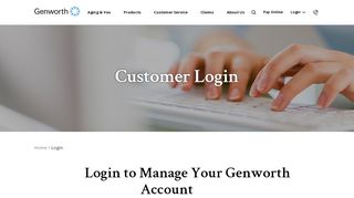 
Genworth Account Information - Consumer Login and Online  
