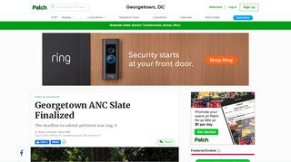 
Georgetown ANC Slate Finalized | Georgetown, DC Patch  
