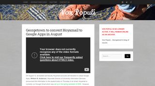 
Georgetown to convert Hoyamail to Google Apps in August ...  
