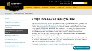 
                            2. Georgia Immunization Registry (GRITS) - Immunizations | KSU - Grits Immunization Records Portal